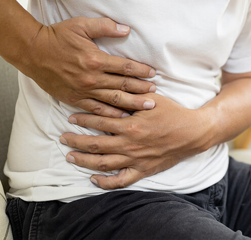 man has liver pain